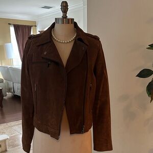 Mango Rich Brown Leather Jacket